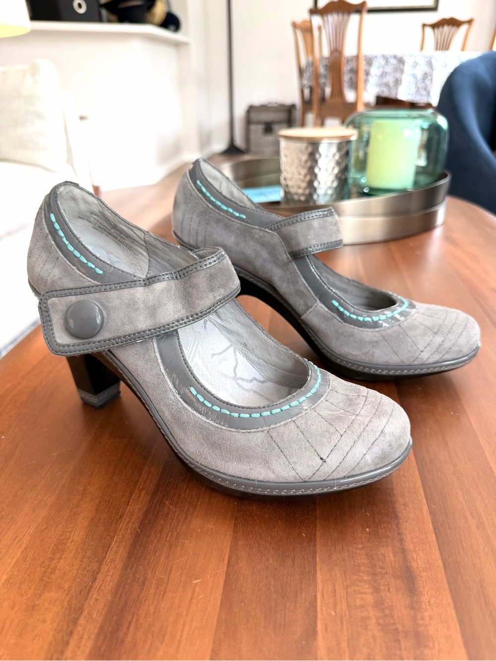 J-41 Romance Gray Suede Mary Jane 4” Heels Jeep Trail Rated 7.5M